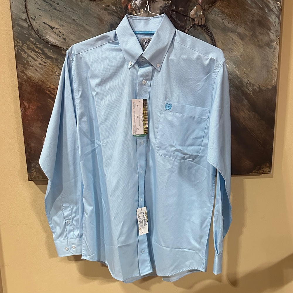 Cinch Men's Light Blue Dress Shirt